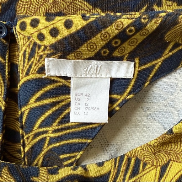 H&M Gold & Navy Floral Mini Tunic Dress - Picture 7 of 8